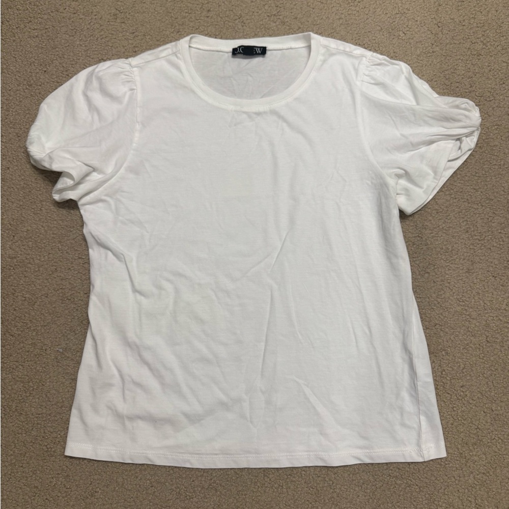 JCrew White Twist Detail T-shirt